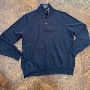 The Cashmere Project Navy 100% Cashmere Quarter Zip Size M‎